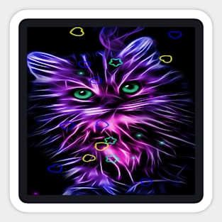 Neon Kitten Sticker